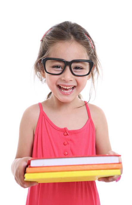 Girl in Black Glasses Holding Books
