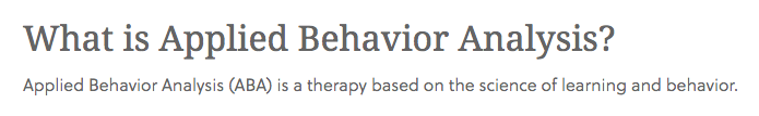 Applied Behavior Analysis Definition Screenshot