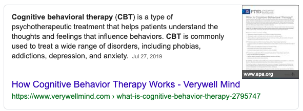 CBT Definition Screenshot
